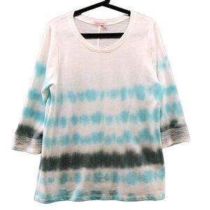 Fresh Produce Lightweight Sweatshirt Womens S Blue White Tie Dye Relaxed